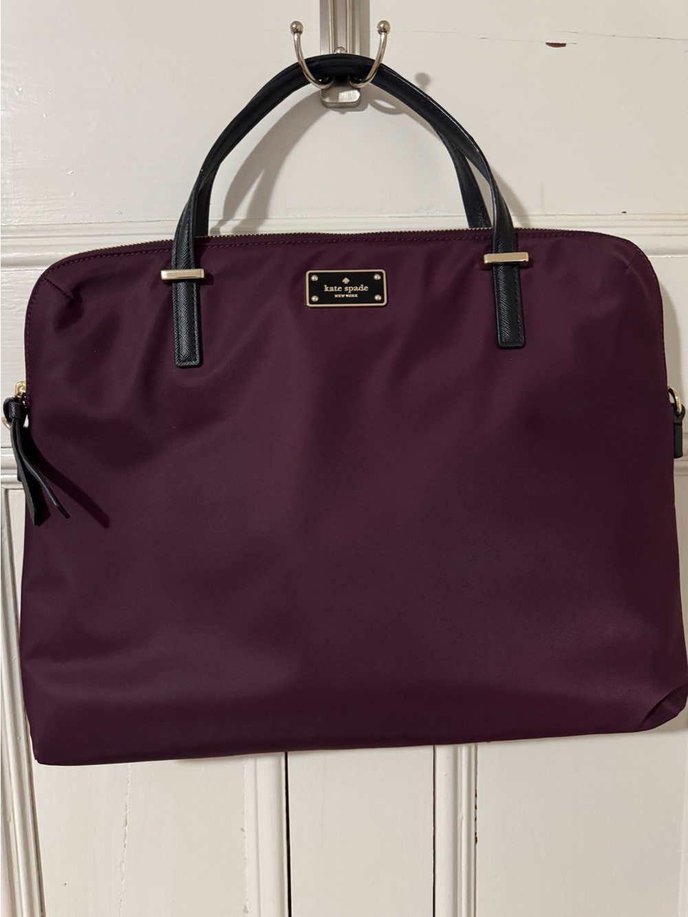 kate spade Wilson Road Alyse Nylon Tote Bag Plum Burgundy